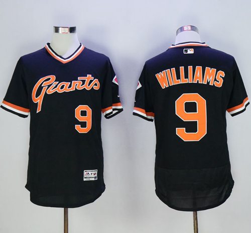 Giants #9 Matt Williams Black Flexbase Authentic Collection Cooperstown Stitched MLB Jersey - Click Image to Close